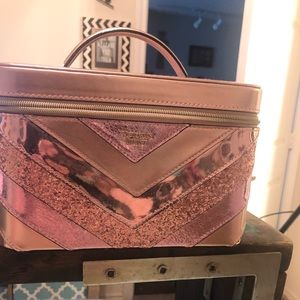 Victoria’s Secret rose gold glitter train case